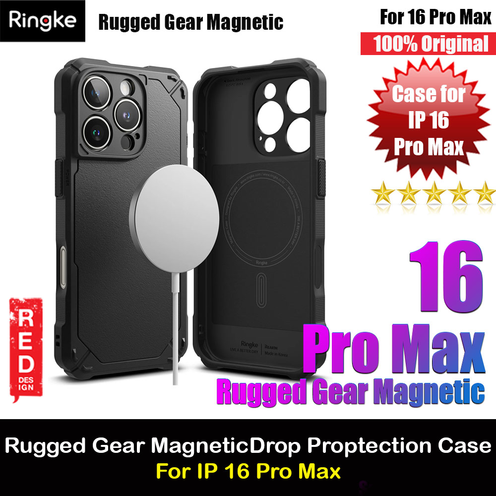 Picture of Ringke Rugged Gear Magnetic Charging Compatible Drop Protection Case for Apple iPhone 16 Pro Max 6.9 (Black) Apple iPhone 16 Pro Max 6.9- Apple iPhone 16 Pro Max 6.9 Cases, Apple iPhone 16 Pro Max 6.9 Covers, iPad Cases and a wide selection of Apple iPhone 16 Pro Max 6.9 Accessories in Malaysia, Sabah, Sarawak and Singapore 