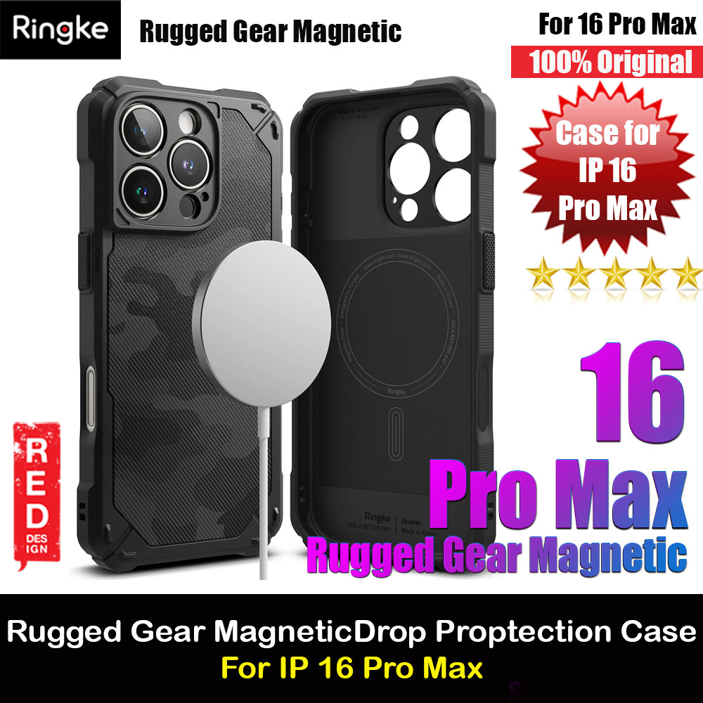 Picture of Ringke Rugged Gear Magnetic Charging Compatible Drop Protection Case for Apple iPhone 16 Pro Max 6.9 (Camo Black) Apple iPhone 16 Pro Max 6.9- Apple iPhone 16 Pro Max 6.9 Cases, Apple iPhone 16 Pro Max 6.9 Covers, iPad Cases and a wide selection of Apple iPhone 16 Pro Max 6.9 Accessories in Malaysia, Sabah, Sarawak and Singapore 