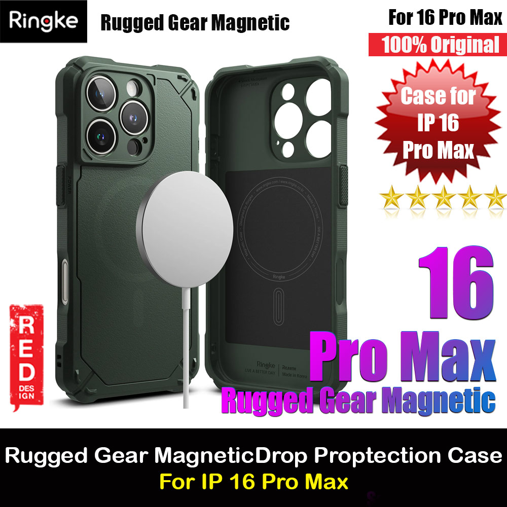 Picture of Ringke Rugged Gear Magnetic Charging Compatible Drop Protection Case for Apple iPhone 16 Pro Max 6.9 (Dark Green) Apple iPhone 16 Pro Max 6.9- Apple iPhone 16 Pro Max 6.9 Cases, Apple iPhone 16 Pro Max 6.9 Covers, iPad Cases and a wide selection of Apple iPhone 16 Pro Max 6.9 Accessories in Malaysia, Sabah, Sarawak and Singapore 