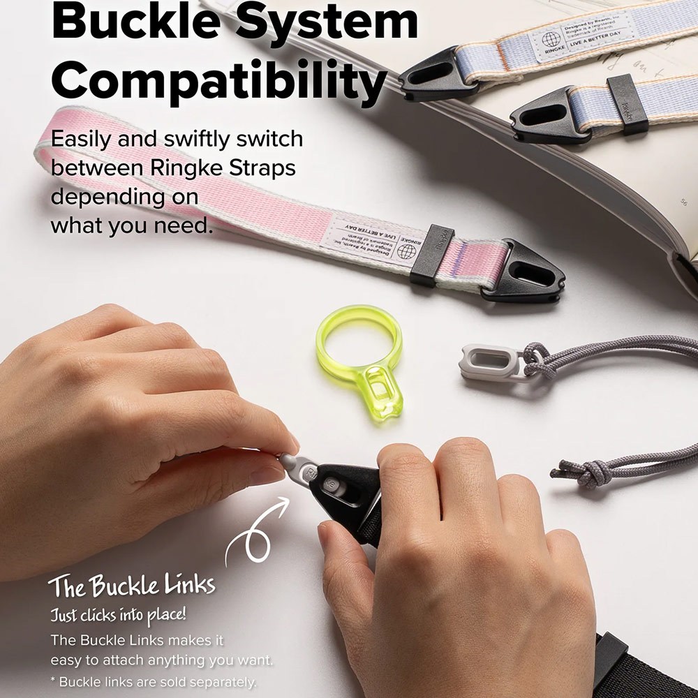 Picture of Ringke High density polyester Slim Shoulder Strap for Perfect for daily use traveling hiking smartphone Portable Handheld Fan Strap (Orange)