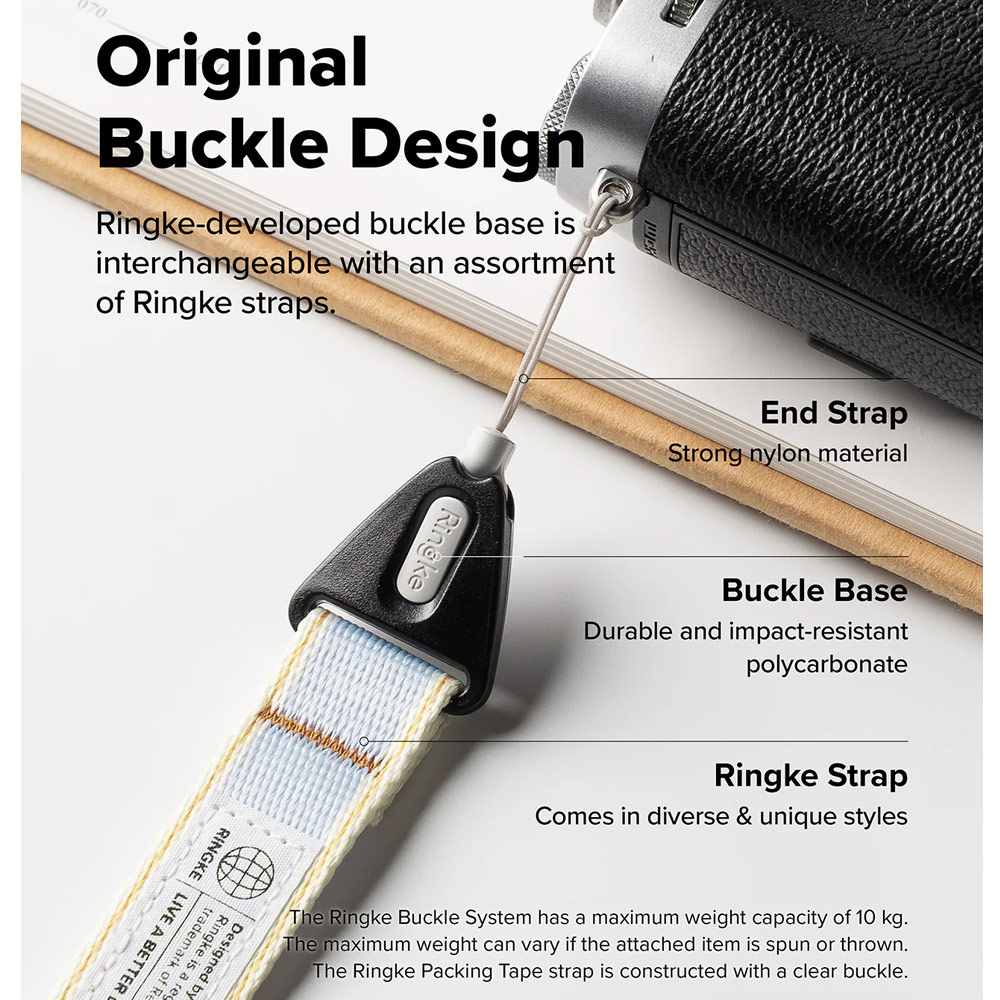 Picture of Ringke High density polyester Shoulder Strap for Perfect for daily use traveling hiking smartphone  Portable Handheld Fan Strap  (Stripe Blue)