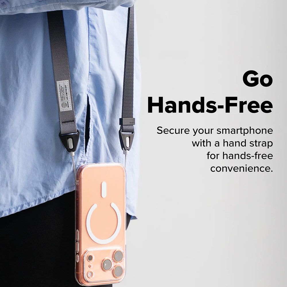 Picture of Ringke High density polyester Shoulder Strap for Perfect for daily use traveling hiking smartphone Portable Handheld Fan Strap (Graphite)