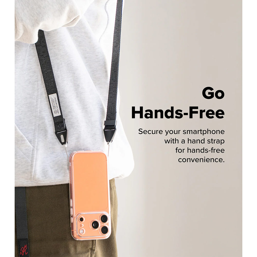 Picture of Ringke High density polyester Shoulder Strap for Perfect for daily use traveling hiking smartphone Portable Handheld Fan Strap (Lettering Black 3)