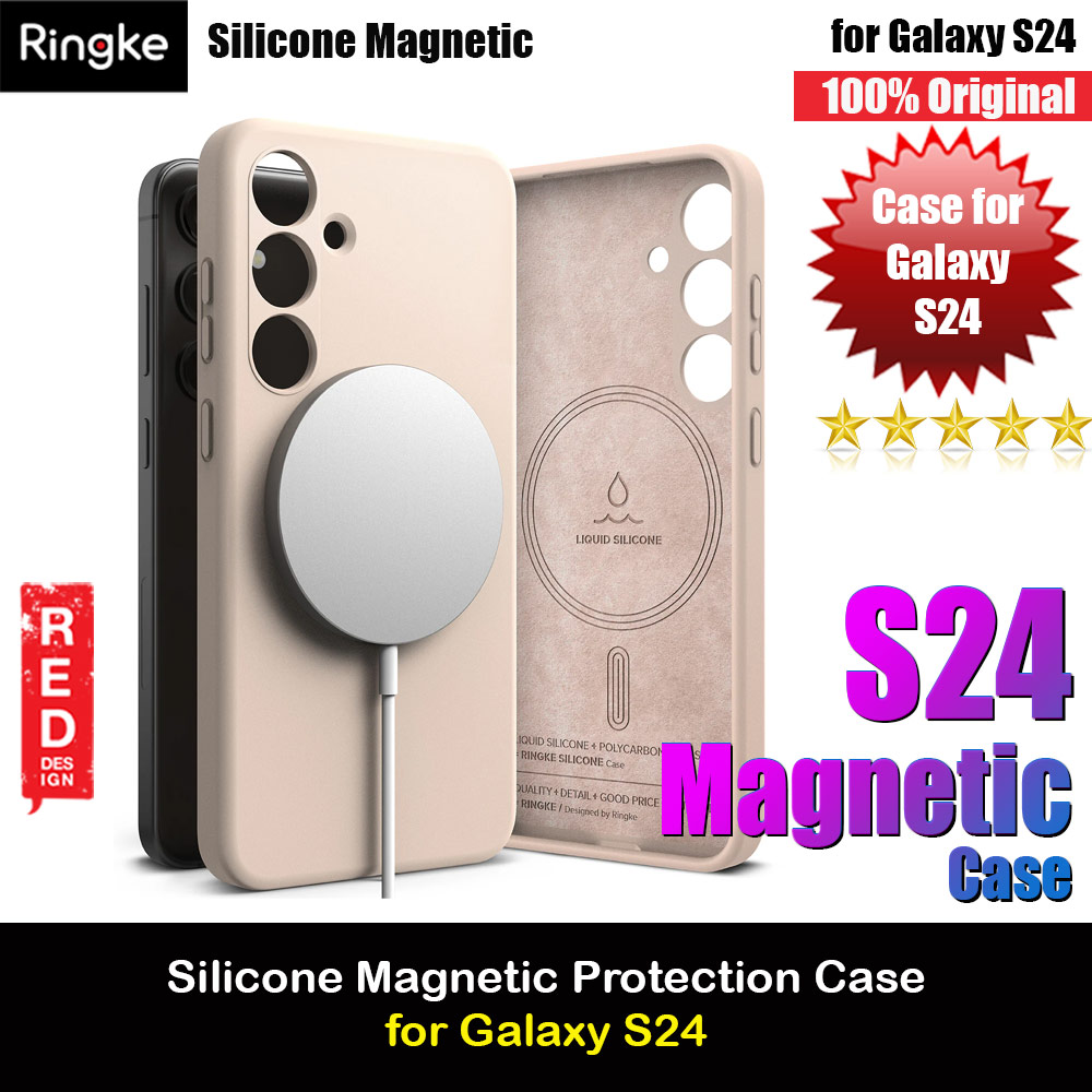 Picture of Ringke Soft Liquid Silicone Case with Magnetic Ring Protection Case for Samsung Galaxy S24 (Pink Sand) Samsung Galaxy S24- Samsung Galaxy S24 Cases, Samsung Galaxy S24 Covers, iPad Cases and a wide selection of Samsung Galaxy S24 Accessories in Malaysia, Sabah, Sarawak and Singapore 