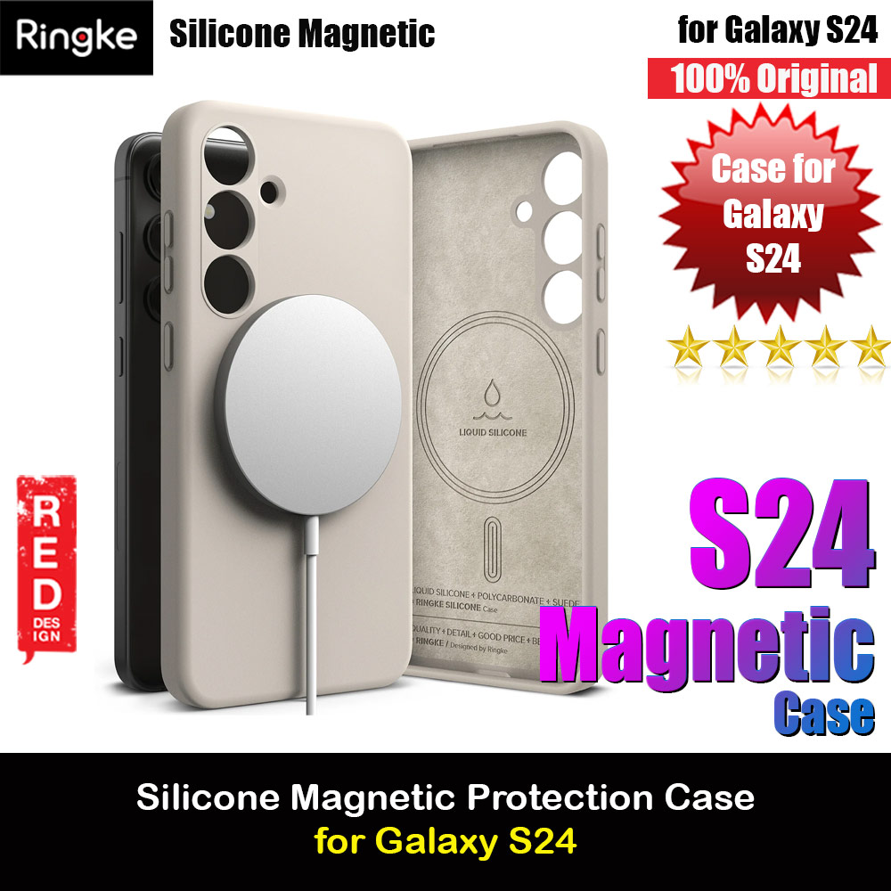 Picture of Ringke Soft Liquid Silicone Case with Magnetic Ring Protection Case for Samsung Galaxy S24 (Stone) Samsung Galaxy S24- Samsung Galaxy S24 Cases, Samsung Galaxy S24 Covers, iPad Cases and a wide selection of Samsung Galaxy S24 Accessories in Malaysia, Sabah, Sarawak and Singapore 