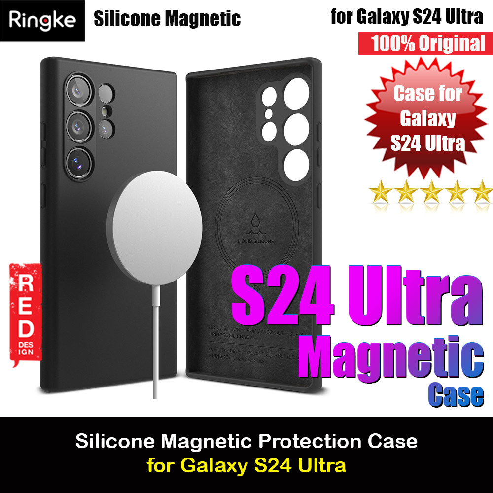 Picture of Ringke Soft Liquid Silicone Case with Magnetic Ring Protection Case for Samsung Galaxy S24 Ultra (Black) Samsung Galaxy S24 Ultra- Samsung Galaxy S24 Ultra Cases, Samsung Galaxy S24 Ultra Covers, iPad Cases and a wide selection of Samsung Galaxy S24 Ultra Accessories in Malaysia, Sabah, Sarawak and Singapore 