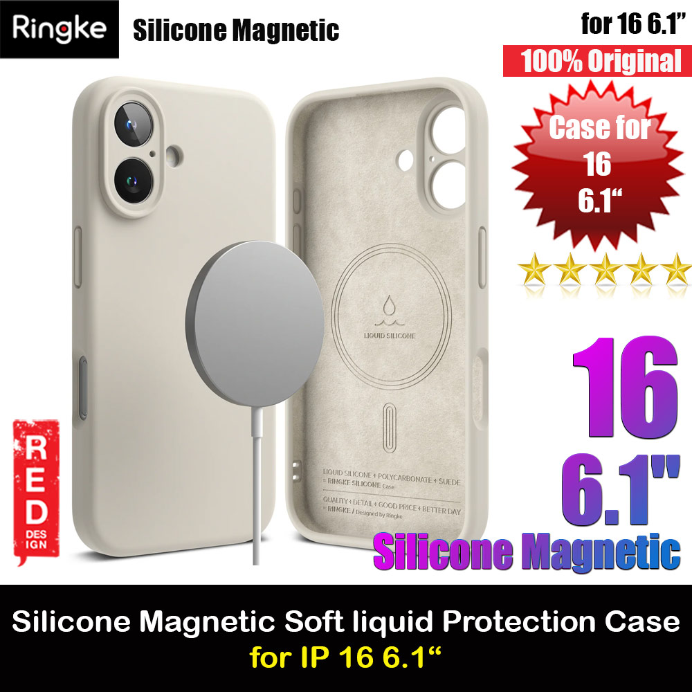 Picture of Ringke Silicone Magnetic Drop Protection Case for iPhone 16 6.1 (Stone) Apple iPhone 16 6.1- Apple iPhone 16 6.1 Cases, Apple iPhone 16 6.1 Covers, iPad Cases and a wide selection of Apple iPhone 16 6.1 Accessories in Malaysia, Sabah, Sarawak and Singapore 