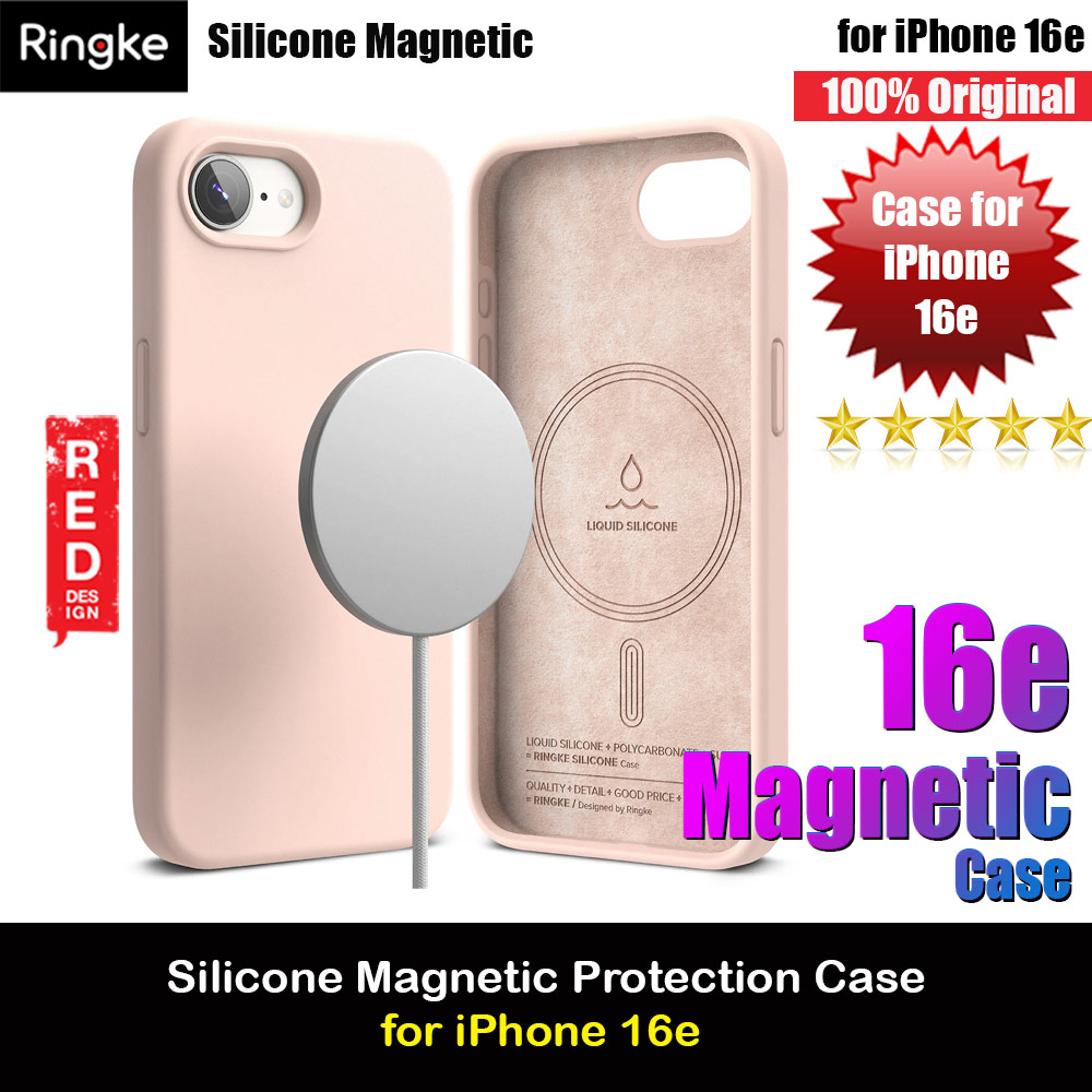 Picture of Ringke Silicone Magnetic Soft Liquid Silicone Protection Case for iPhone 16e (Pink Sand) Apple iPhone 16e- Apple iPhone 16e Cases, Apple iPhone 16e Covers, iPad Cases and a wide selection of Apple iPhone 16e Accessories in Malaysia, Sabah, Sarawak and Singapore 