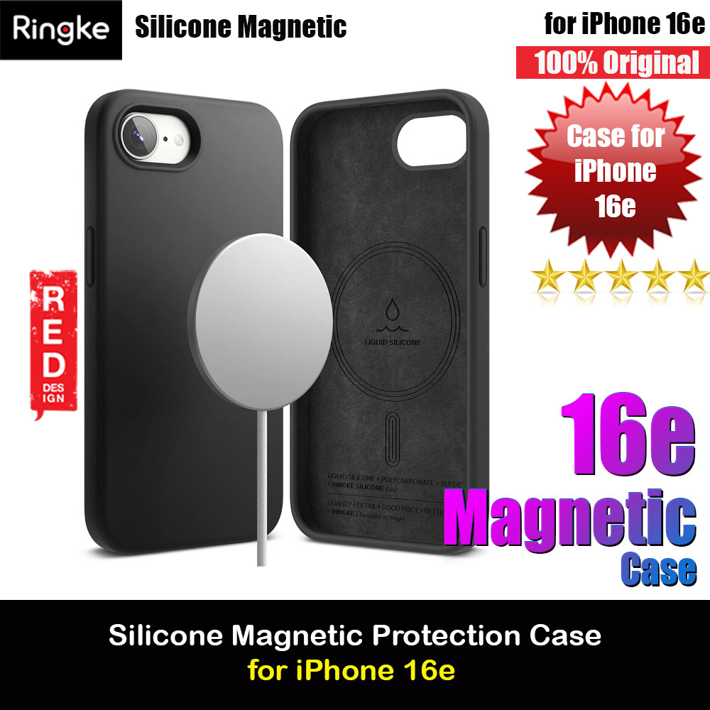 Picture of Ringke Silicone Magnetic Soft Liquid Silicone Protection Case for iPhone 16e (Black) Apple iPhone 16e- Apple iPhone 16e Cases, Apple iPhone 16e Covers, iPad Cases and a wide selection of Apple iPhone 16e Accessories in Malaysia, Sabah, Sarawak and Singapore 