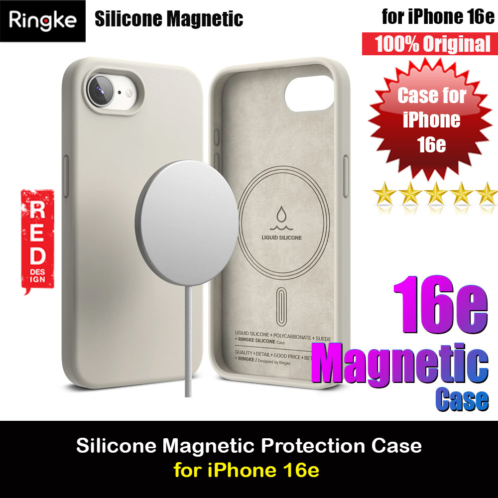 Picture of Ringke Silicone Magnetic Soft Liquid Silicone Protection Case for iPhone 16e (Stone) Apple iPhone 16e- Apple iPhone 16e Cases, Apple iPhone 16e Covers, iPad Cases and a wide selection of Apple iPhone 16e Accessories in Malaysia, Sabah, Sarawak and Singapore 