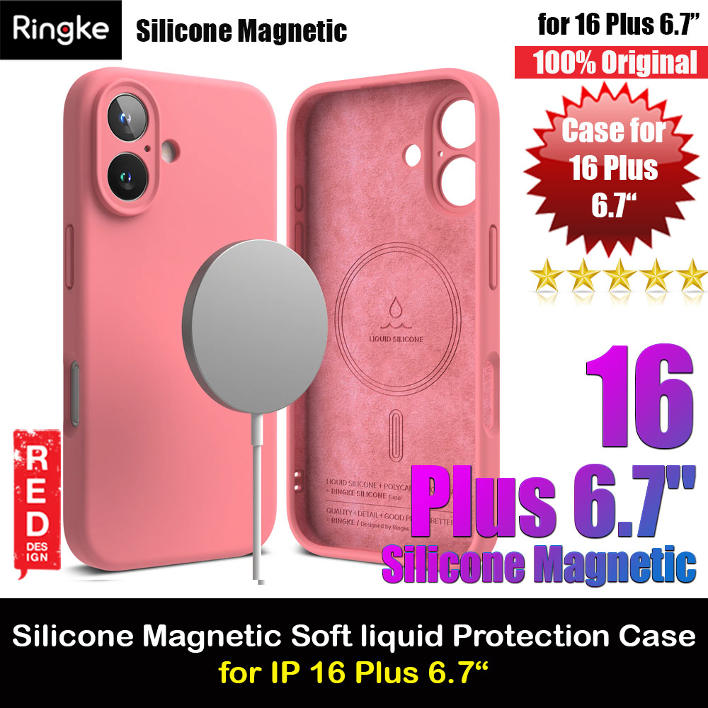 Picture of Ringke Silicone Magnetic Drop Protection Case for iPhone 16 Plus 6.7 (Pink) Apple iPhone 16 Plus 6.7- Apple iPhone 16 Plus 6.7 Cases, Apple iPhone 16 Plus 6.7 Covers, iPad Cases and a wide selection of Apple iPhone 16 Plus 6.7 Accessories in Malaysia, Sabah, Sarawak and Singapore 