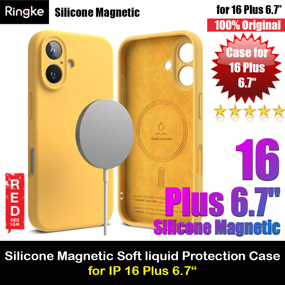 Picture of Ringke Silicone Magnetic Drop Protection Case for iPhone 16 Plus 6.7 (Yellow) Apple iPhone 16 Plus 6.7- Apple iPhone 16 Plus 6.7 Cases, Apple iPhone 16 Plus 6.7 Covers, iPad Cases and a wide selection of Apple iPhone 16 Plus 6.7 Accessories in Malaysia, Sabah, Sarawak and Singapore 