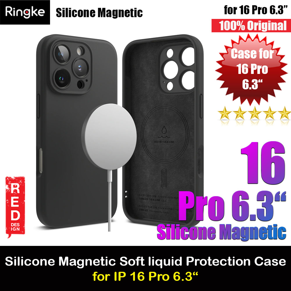 Picture of Ringke Silicone Magnetic Drop Protection Case for iPhone 16 Pro 6.3 (Black) Apple iPhone 16 Pro 6.3- Apple iPhone 16 Pro 6.3 Cases, Apple iPhone 16 Pro 6.3 Covers, iPad Cases and a wide selection of Apple iPhone 16 Pro 6.3 Accessories in Malaysia, Sabah, Sarawak and Singapore 