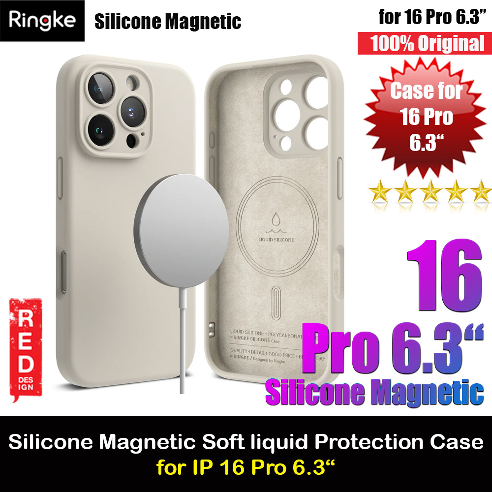 Picture of Ringke Silicone Magnetic Drop Protection Case for iPhone 16 Pro 6.3 (Stone) Apple iPhone 16 Pro 6.3- Apple iPhone 16 Pro 6.3 Cases, Apple iPhone 16 Pro 6.3 Covers, iPad Cases and a wide selection of Apple iPhone 16 Pro 6.3 Accessories in Malaysia, Sabah, Sarawak and Singapore 