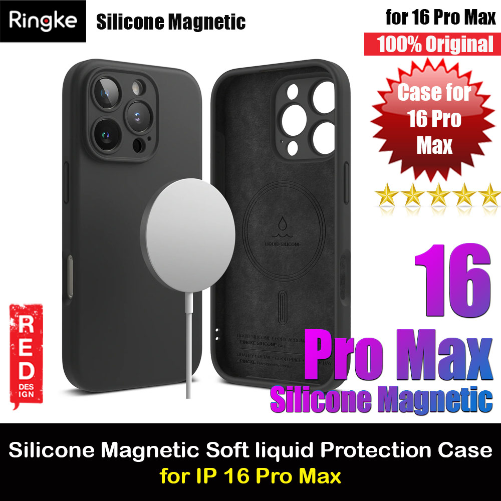 Picture of Ringke Silicone Magnetic Drop Protection Case for iPhone 16 Pro Max 6.9 (Black) Apple iPhone 16 Pro Max 6.9- Apple iPhone 16 Pro Max 6.9 Cases, Apple iPhone 16 Pro Max 6.9 Covers, iPad Cases and a wide selection of Apple iPhone 16 Pro Max 6.9 Accessories in Malaysia, Sabah, Sarawak and Singapore 