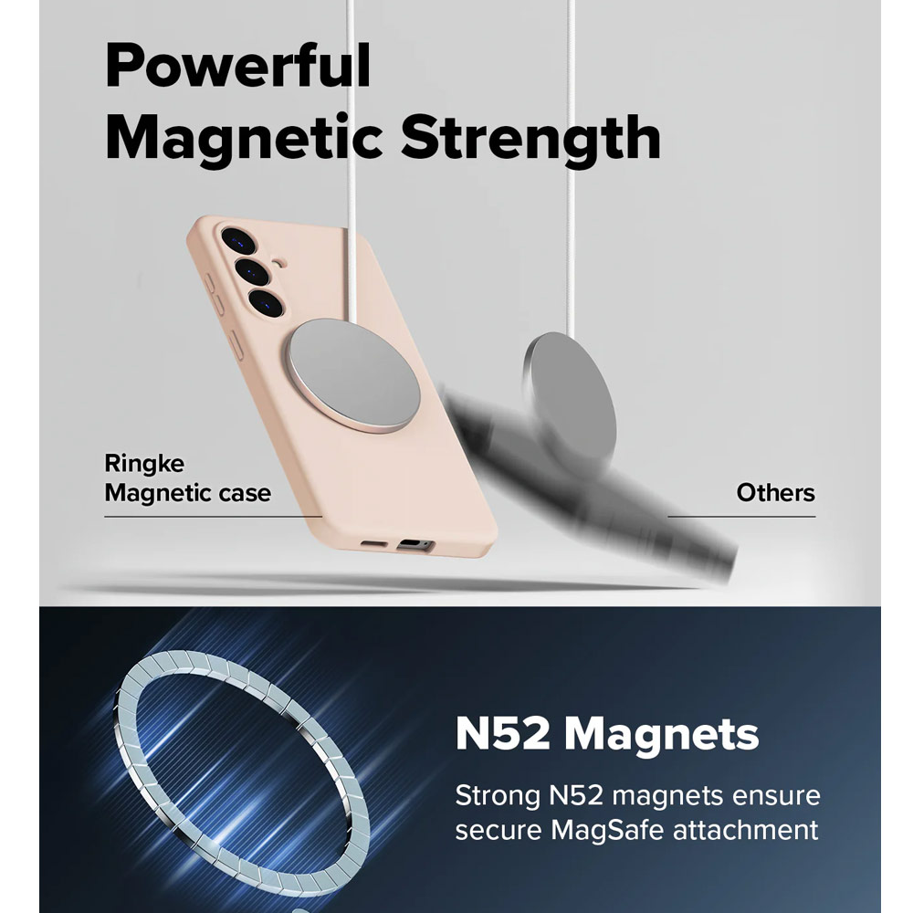 Picture of Samsung Galaxy S26 Case | Ringke Silicone Magnetic Soft Protection Case for Samsung Galaxy S26 (Pink Sand)