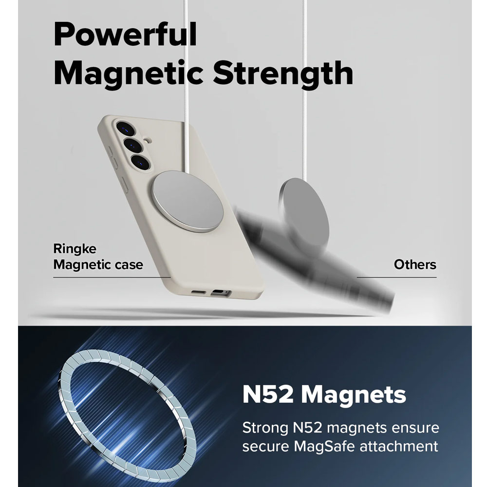 Picture of Samsung Galaxy S26 Plus Case | Ringke Silicone Magnetic Soft Protection Case for Samsung Galaxy S26 Plus (Stone)