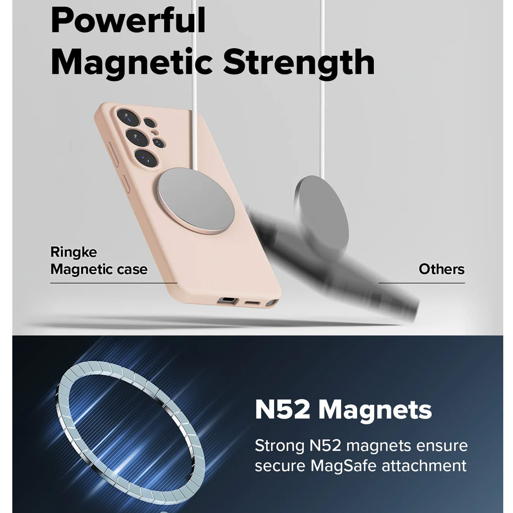 Picture of Samsung Galaxy S26 Ultra Case | Ringke Silicone Magnetic Soft Protection Case for Samsung Galaxy S26 Ultra (Pink Sand)