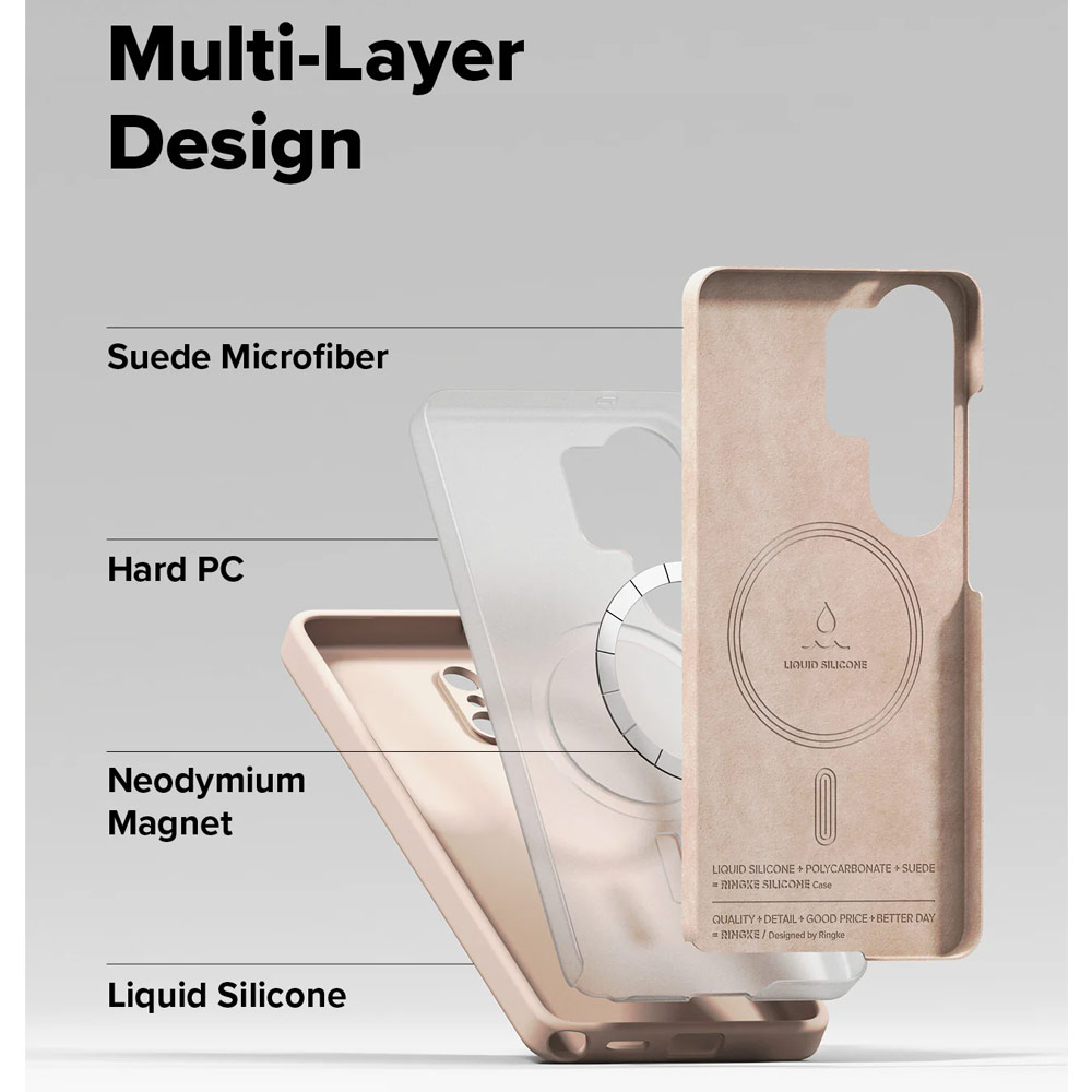 Picture of Samsung Galaxy S26 Ultra Case | Ringke Silicone Magnetic Soft Protection Case for Samsung Galaxy S26 Ultra (Pink Sand)