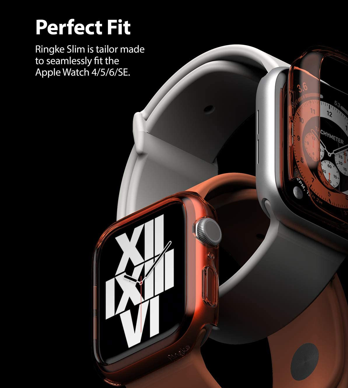 Picture of Apple Watch 40mm Case | Ringke Slim Perfect Fit Case for Apple Watch Series 4 5 6 SE 40mm  (2 PACK with Clear and Cloral)