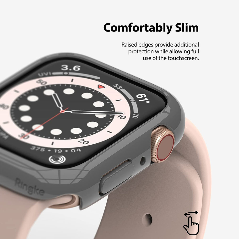 Picture of Apple Watch 44mm Case | Ringke Slim Perfect Fit Case for Apple Watch Series 4 5 6 SE 44mm  (2 PACK with Clear and Dark Gray)