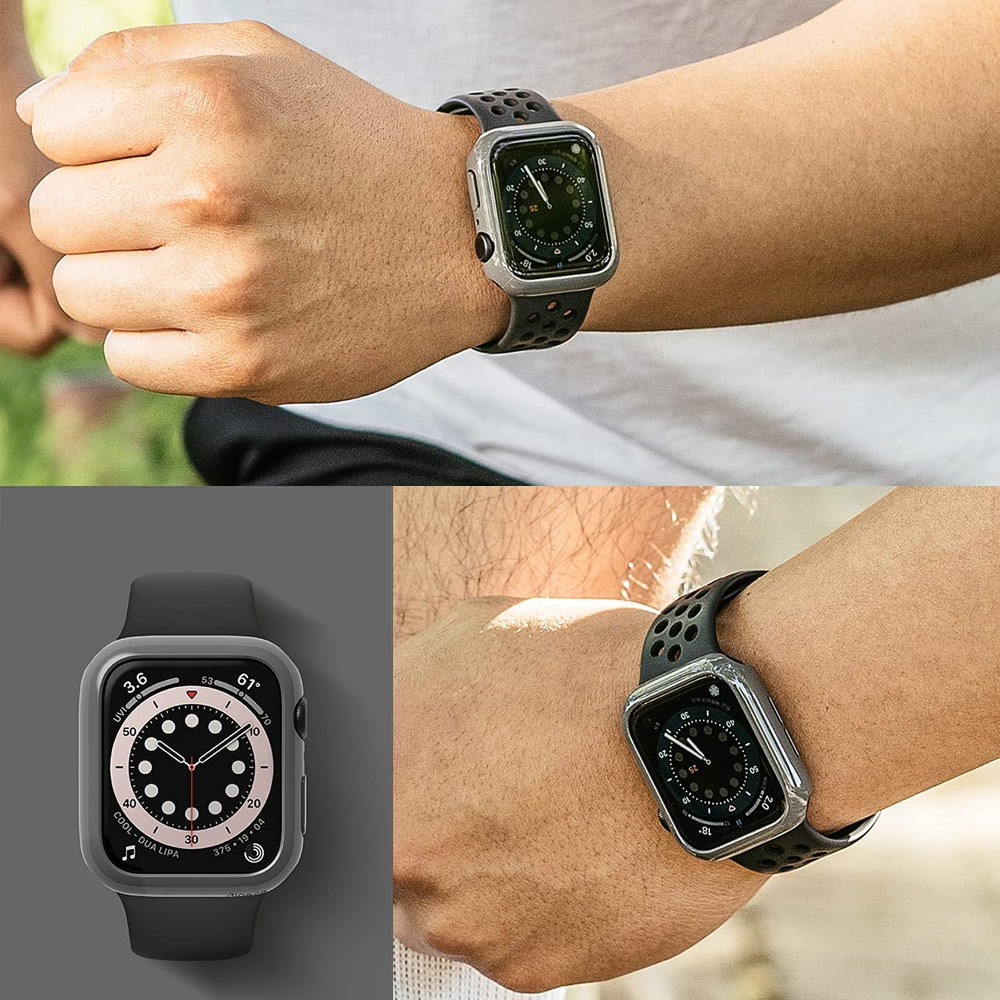 Picture of Apple Watch 44mm Case | Ringke Slim Perfect Fit Case for Apple Watch Series 4 5 6 SE 44mm  (2 PACK with Clear and Dark Gray)