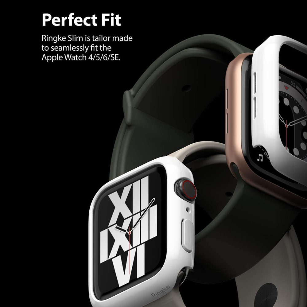 Picture of Apple Watch 40mm Case | Ringke Slim Perfect Fit Case for Apple Watch Series 4 5 6 SE 40mm  (2 PACK with Clear and Chrome Rose Gold)