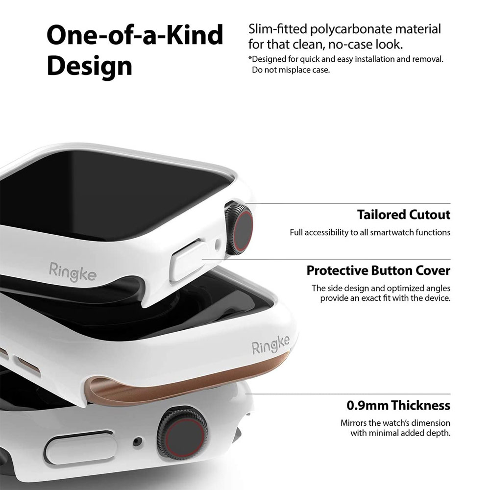 Picture of Apple Watch 40mm Case | Ringke Slim Perfect Fit Case for Apple Watch Series 4 5 6 SE 40mm  (2 PACK with Clear and Chrome Rose Gold)