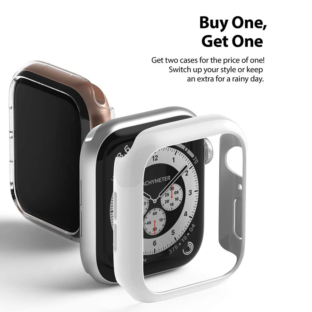 Picture of Apple Watch 40mm Case | Ringke Slim Perfect Fit Case for Apple Watch Series 4 5 6 SE 40mm  (2 PACK with Clear and Chrome Rose Gold)