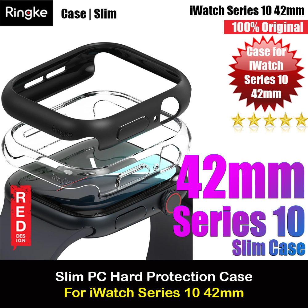 Picture of Ringke Slim Case Durable Protection PC Case for Apple Watch Series 10 42mm (Clear and Matte Black) Apple Watch 10 42mm- Apple Watch 10 42mm Cases, Apple Watch 10 42mm Covers, iPad Cases and a wide selection of Apple Watch 10 42mm Accessories in Malaysia, Sabah, Sarawak and Singapore 