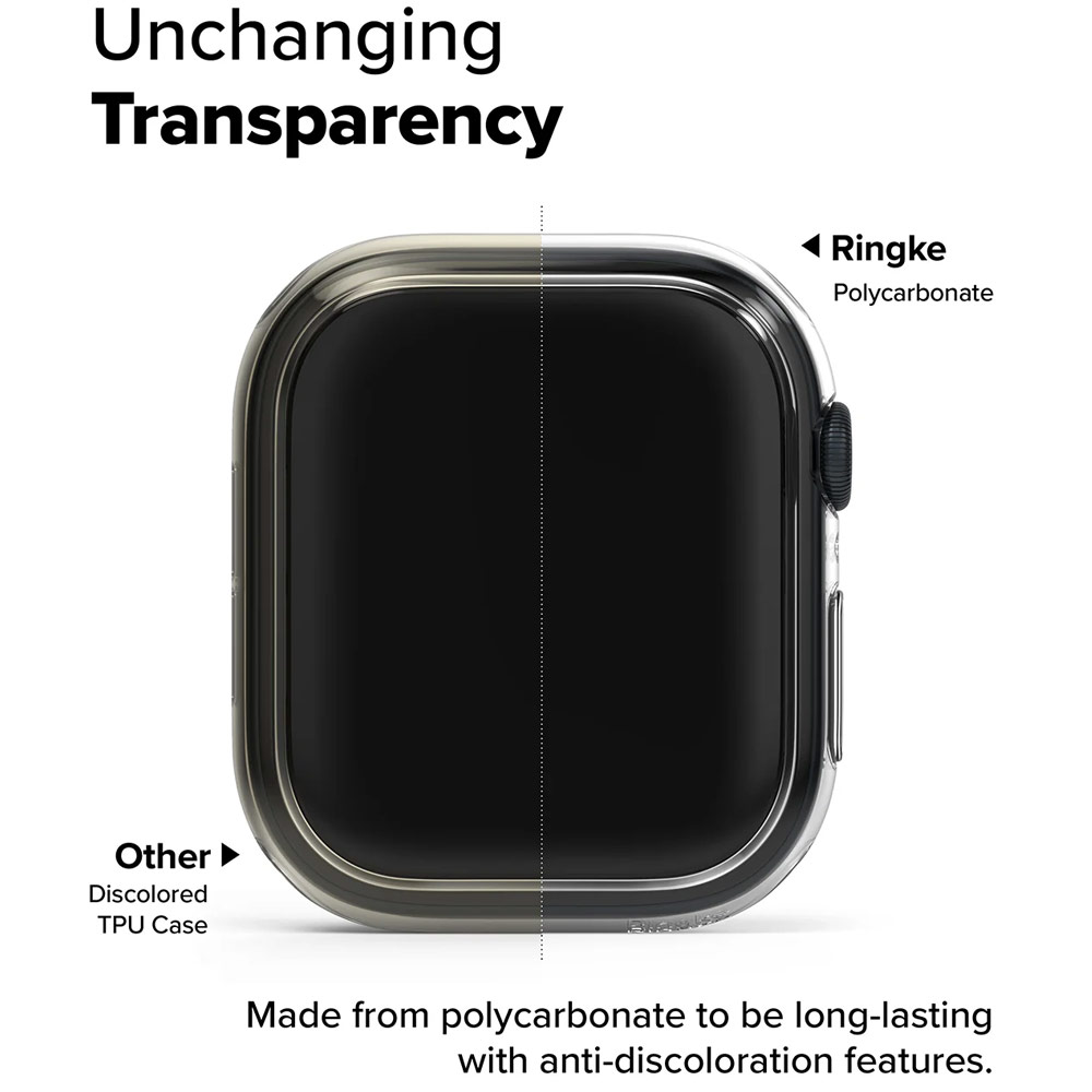 Picture of Apple Watch 10 46mm Case | Ringke Slim Case Durable Protection PC Case for Apple Watch Series 10 46mm (Clear and Matte Black)