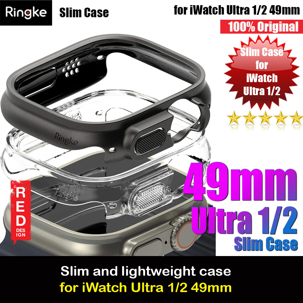 Picture of Ringke Slim and Lightweight Hard Case for Apple Watch Series 8 49mm Ultra (2 PACK with Clear and Titanium Black) Apple Watch 49mm	Ultra- Apple Watch 49mm	Ultra Cases, Apple Watch 49mm	Ultra Covers, iPad Cases and a wide selection of Apple Watch 49mm	Ultra Accessories in Malaysia, Sabah, Sarawak and Singapore 