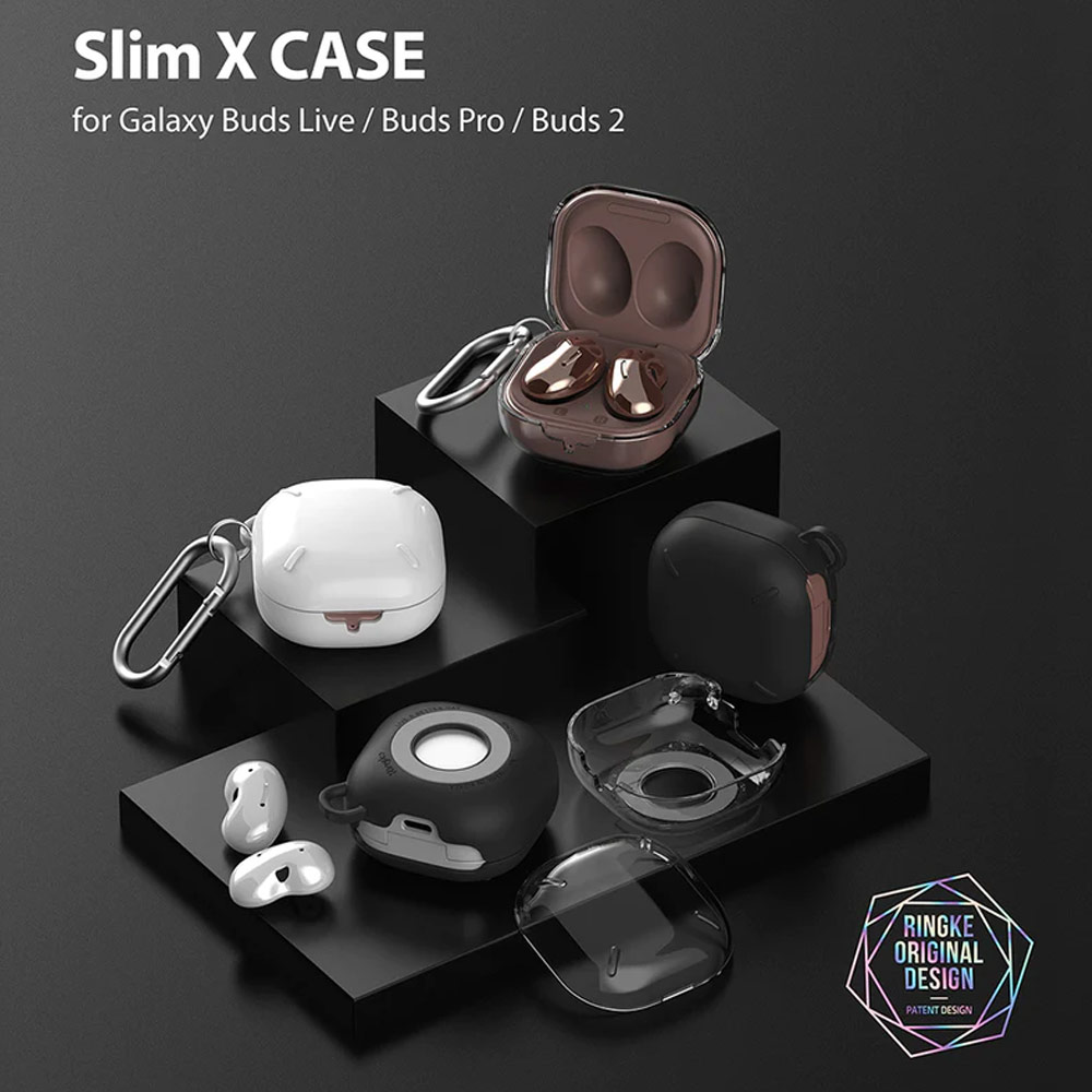 Picture of Samsung Galaxy Buds 2 Pro | Buds 2 | Buds Pro | Buds Live Case | Ringke Slim X Hard Case for Galaxy Buds 2 Pro Buds 2 Pro Live Case (Clear)