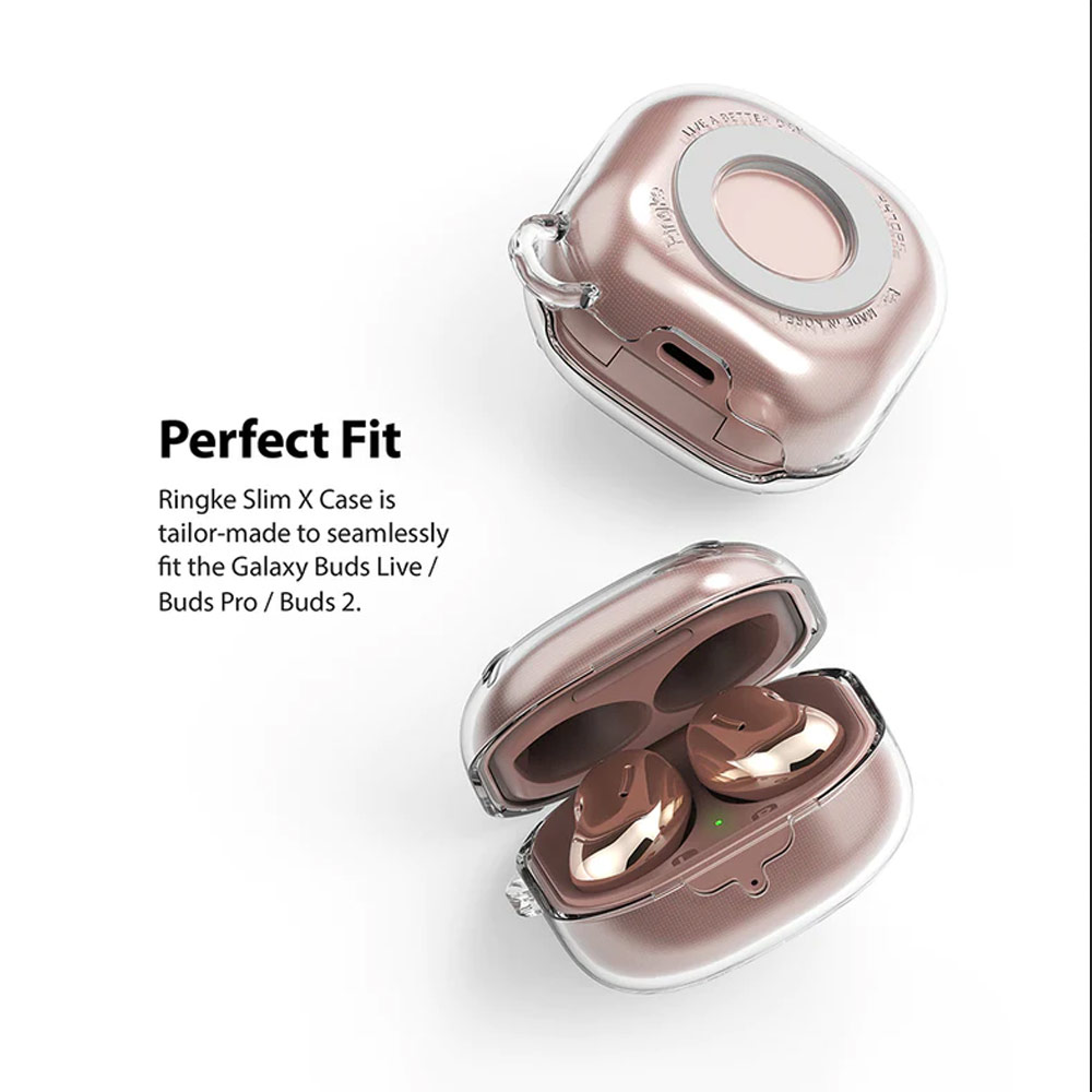 Picture of Samsung Galaxy Buds 2 Pro | Buds 2 | Buds Pro | Buds Live Case | Ringke Slim X Hard Case for Galaxy Buds 2 Pro Buds 2 Pro Live Case (Clear)