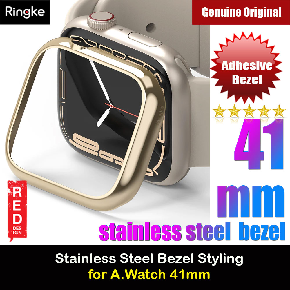 Picture of Ringke Adhesive Stainless Steel  Bezel Styling for Apple Watch Series 7 8 9 41mm  (Gold) Apple Watch 41mm- Apple Watch 41mm Cases, Apple Watch 41mm Covers, iPad Cases and a wide selection of Apple Watch 41mm Accessories in Malaysia, Sabah, Sarawak and Singapore 