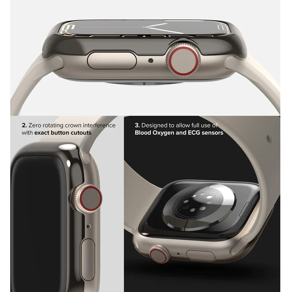 Picture of Apple Watch 41mm  | Ringke Adhesive Stainless Steel  Bezel Styling for Apple Watch Series 7 8 9 41mm  (Graphite)