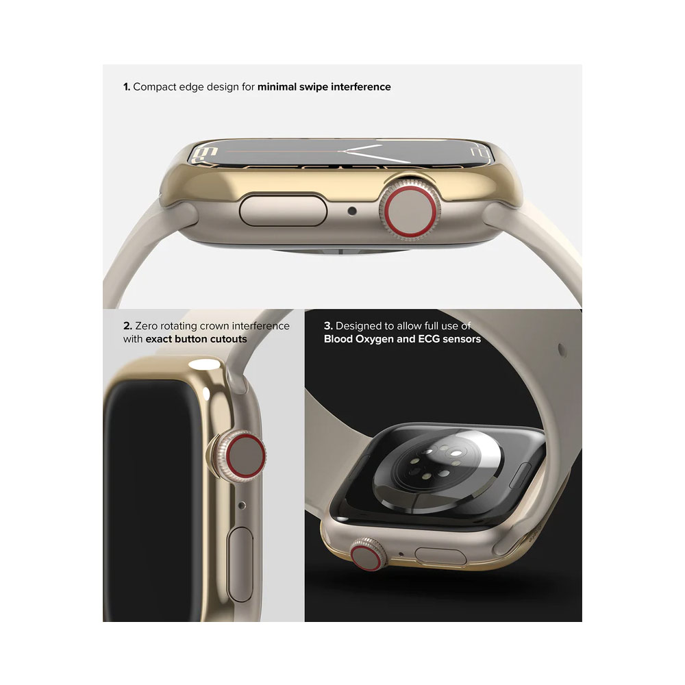 Picture of Apple Watch 41mm  | Ringke Adhesive Stainless Steel  Bezel Styling for Apple Watch Series 7 8 9 41mm  (Gold)