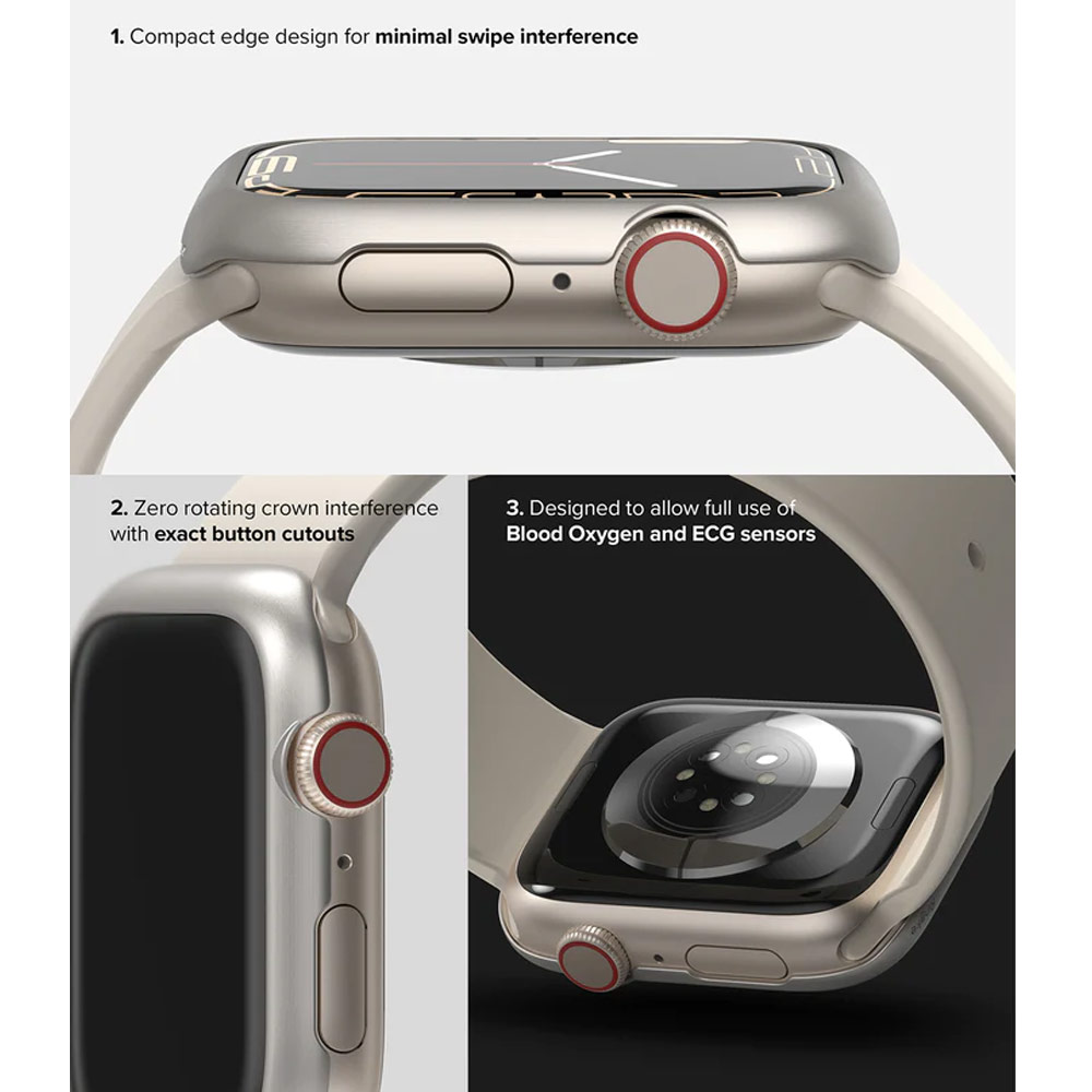 Picture of Apple Watch 45mm  | Ringke Adhesive Stainless Steel  Bezel Styling for Apple Watch Series 7 8 9 45mm  (Titanium)