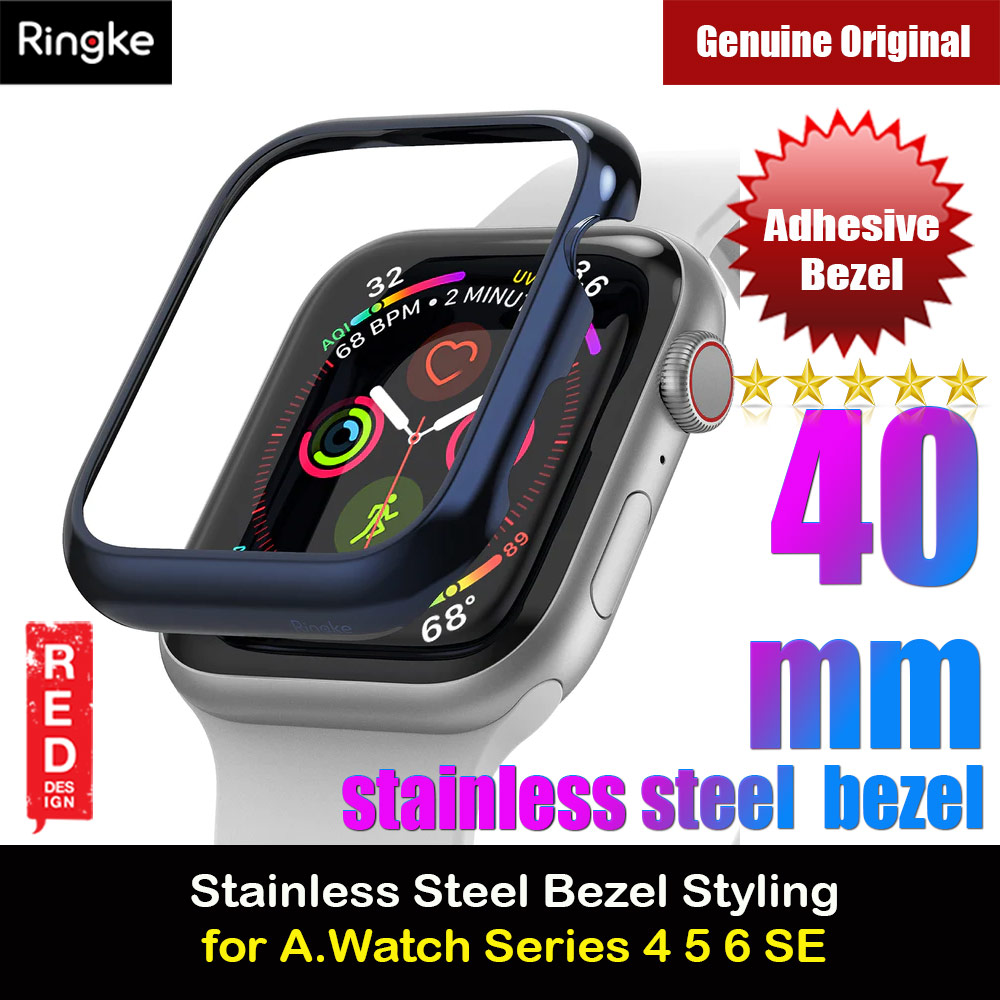 Picture of Ringke Adhesive Stainless Steel  Bezel Styling for Apple Watch Series 4 5 6 SE 40mm (Deep Blue) Apple Watch 40mm- Apple Watch 40mm Cases, Apple Watch 40mm Covers, iPad Cases and a wide selection of Apple Watch 40mm Accessories in Malaysia, Sabah, Sarawak and Singapore 