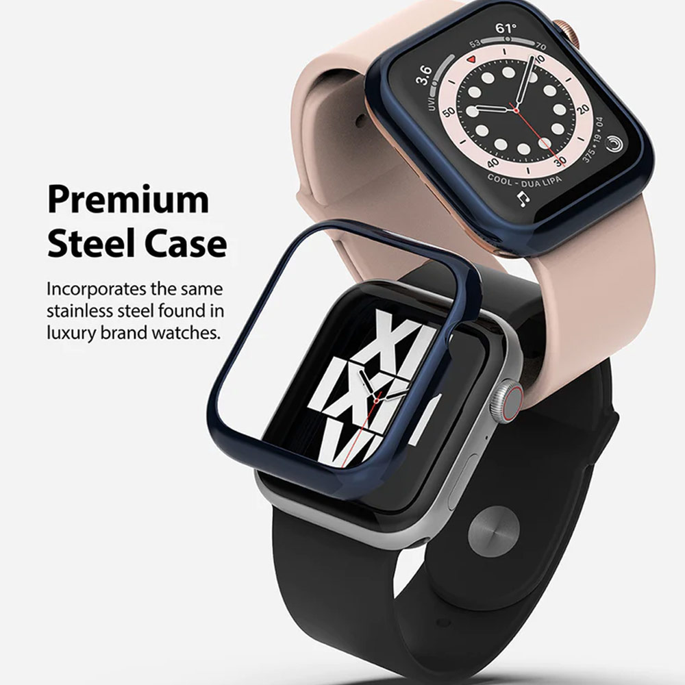 Picture of Apple Watch 40mm | Ringke Adhesive Stainless Steel Bezel Styling for Apple Watch Series 4 5 6 SE 40mm (Deep Blue)