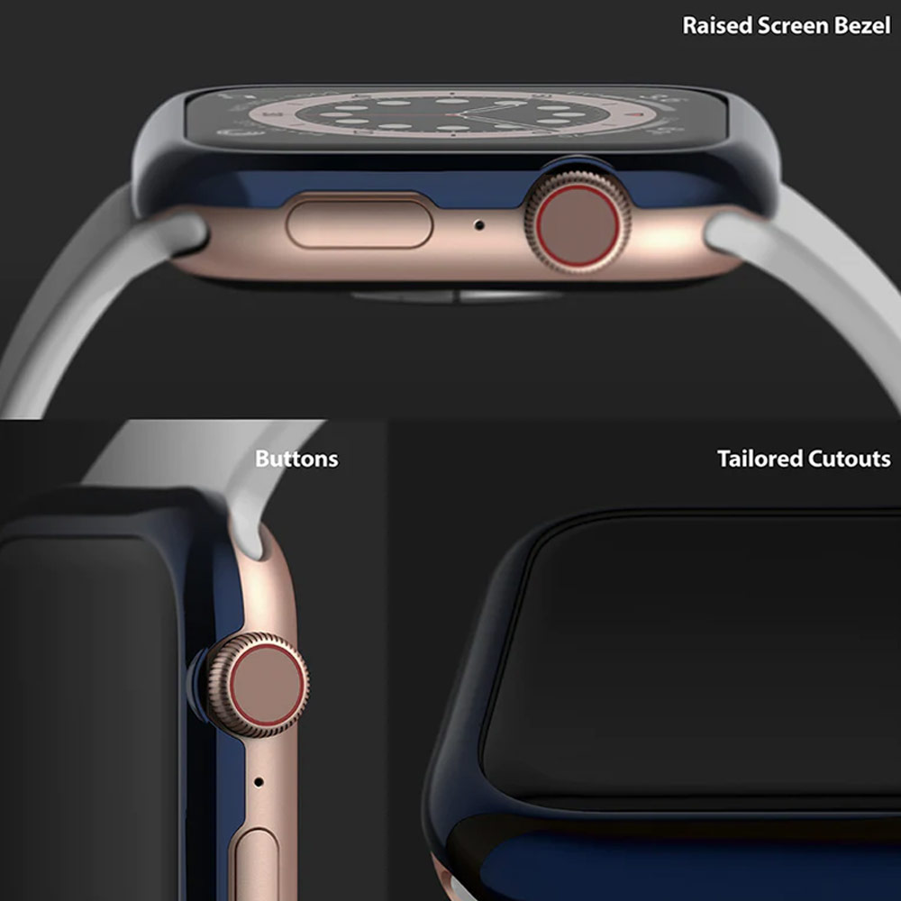 Picture of Apple Watch 40mm | Ringke Adhesive Stainless Steel Bezel Styling for Apple Watch Series 4 5 6 SE 40mm (Deep Blue)