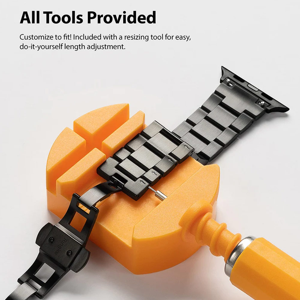 Picture of Apple Watch 42mm | Ringke Stainless Steel Metal One Band Strap for Apple Watch Series 4 5 6 8 42mm 44mm 45mm 49mm Ultra (Silver)