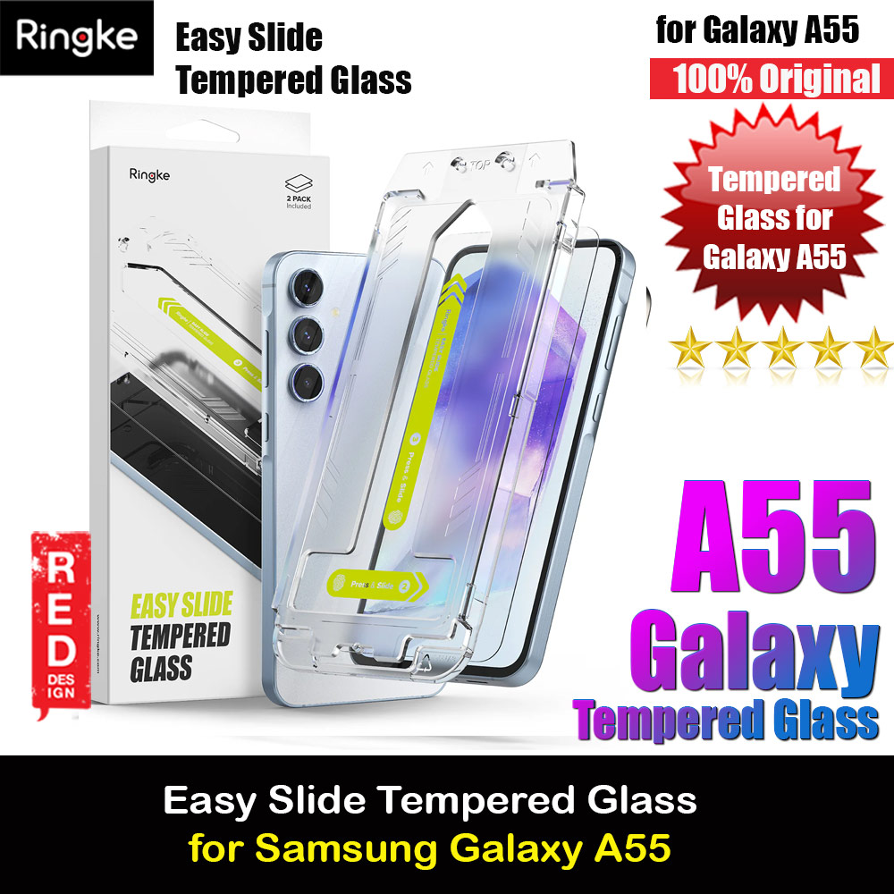 Picture of Ringke Easy Slide Tempered Glass Screen Protector for Samsung Galaxy A55 (Clear) 2pcs Samsung Galaxy A55- Samsung Galaxy A55 Cases, Samsung Galaxy A55 Covers, iPad Cases and a wide selection of Samsung Galaxy A55 Accessories in Malaysia, Sabah, Sarawak and Singapore 