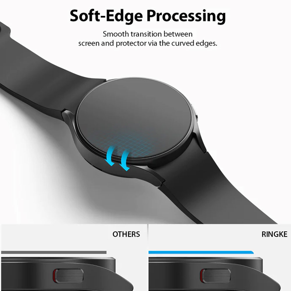 Picture of Samsung Galaxy Watch 4 44mm Screen Protector | Ringke Tempered Glass Screen Protector for Galaxy Watch 4 5 44mm (4pcs)