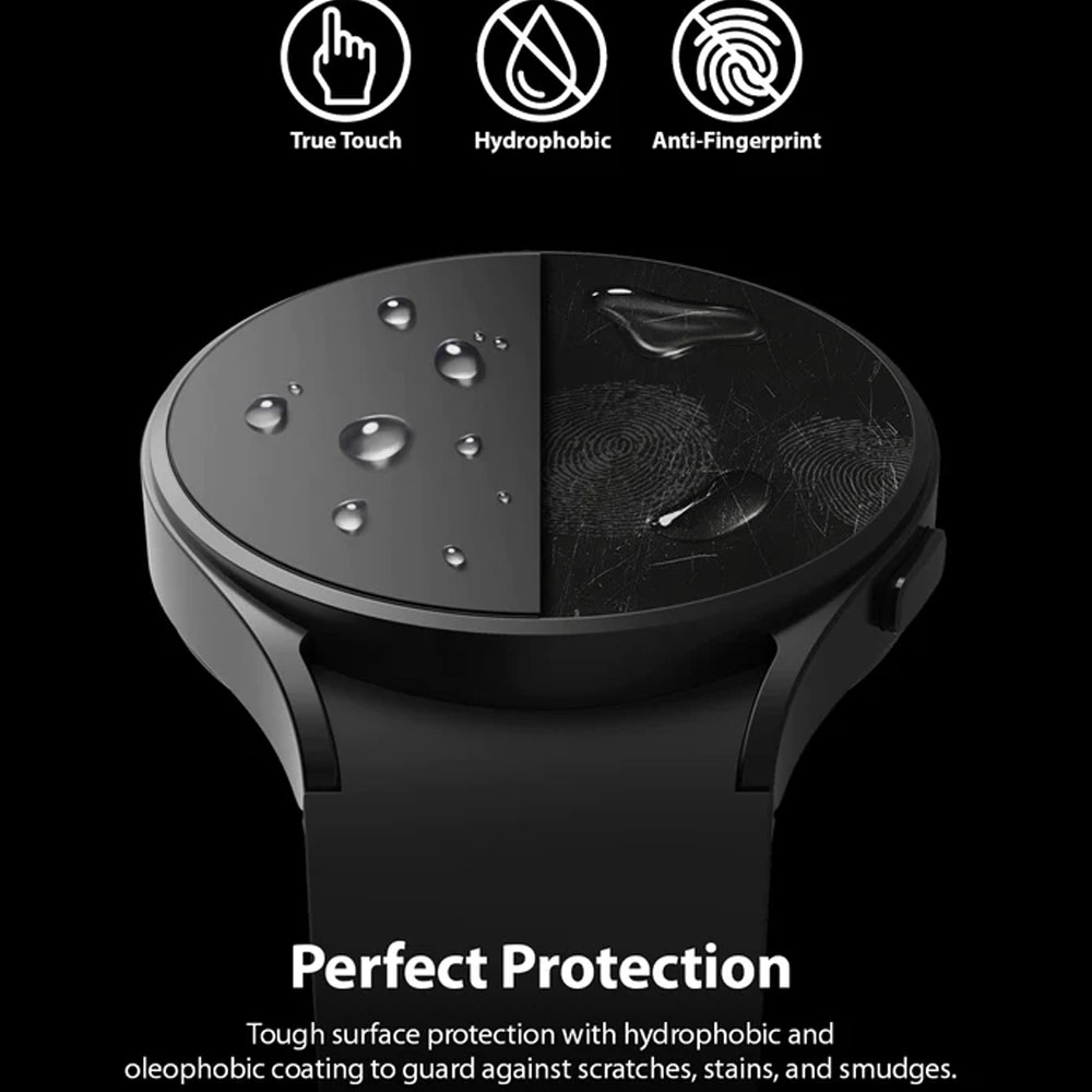 Picture of Samsung Galaxy Watch 4 44mm Screen Protector | Ringke Tempered Glass Screen Protector for Galaxy Watch 4 5 44mm (4pcs)