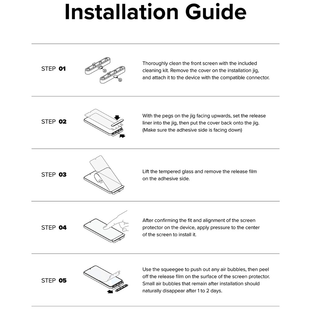 Picture of Nothing Phone 2a Screen Protector | Ringke Tempered Glass Screen Protector with Installation Jig for Nothing Phone 2a (Clear 2pcs Pack)