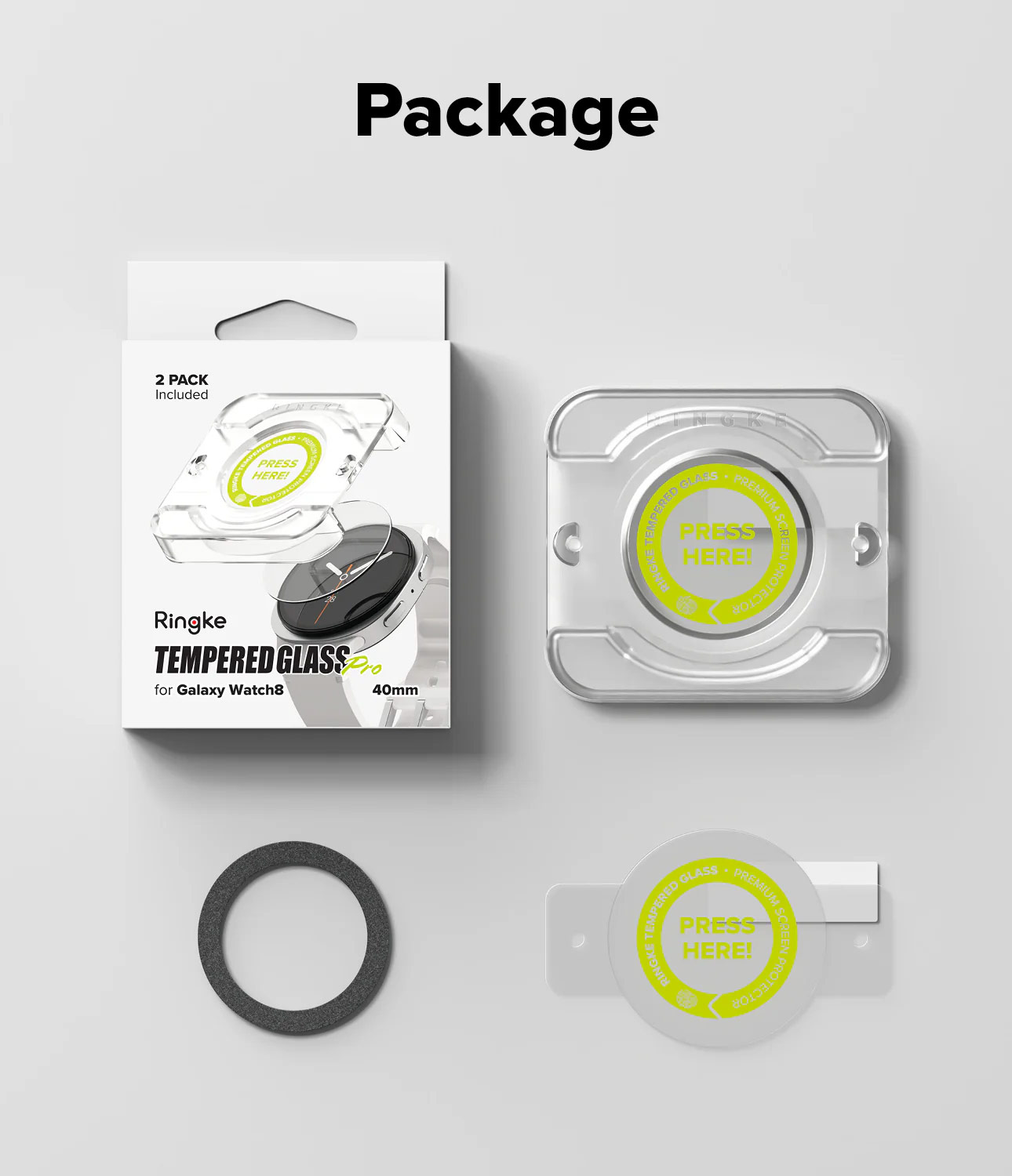 Picture of Samsung Galaxy Watch 8 40mm | Ringke Tempered Glass Pro for Samsung Galaxy Watch 8 40mm (2pcs)