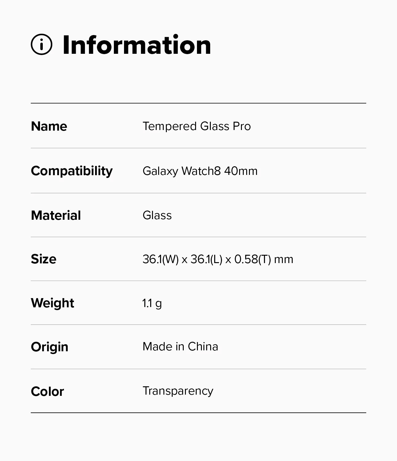 Picture of Samsung Galaxy Watch 8 40mm | Ringke Tempered Glass Pro for Samsung Galaxy Watch 8 40mm (2pcs)