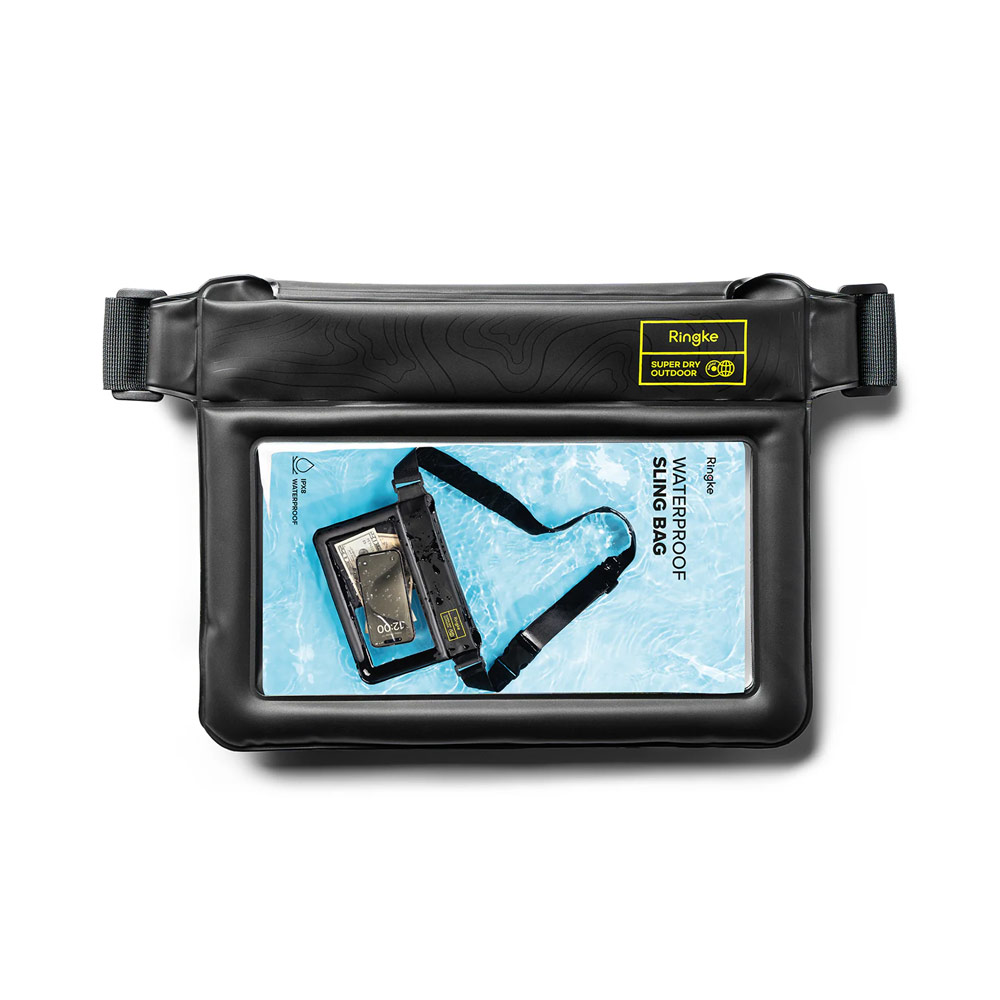 Picture of Ringke IP8X Waterproof Pouch Case Sling Bag for Smartphone Gadget (Black)