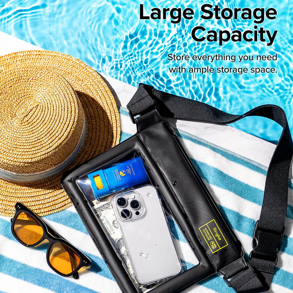 Picture of Ringke IP8X Waterproof Pouch Case Sling Bag for Smartphone Gadget (Black)